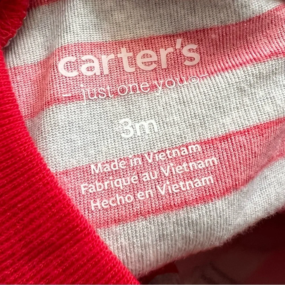 NWT Carter's Just One You Long Sleeve Striped Onesie- 3M